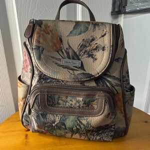 MultiSac Floral Print Backpack - Brown
